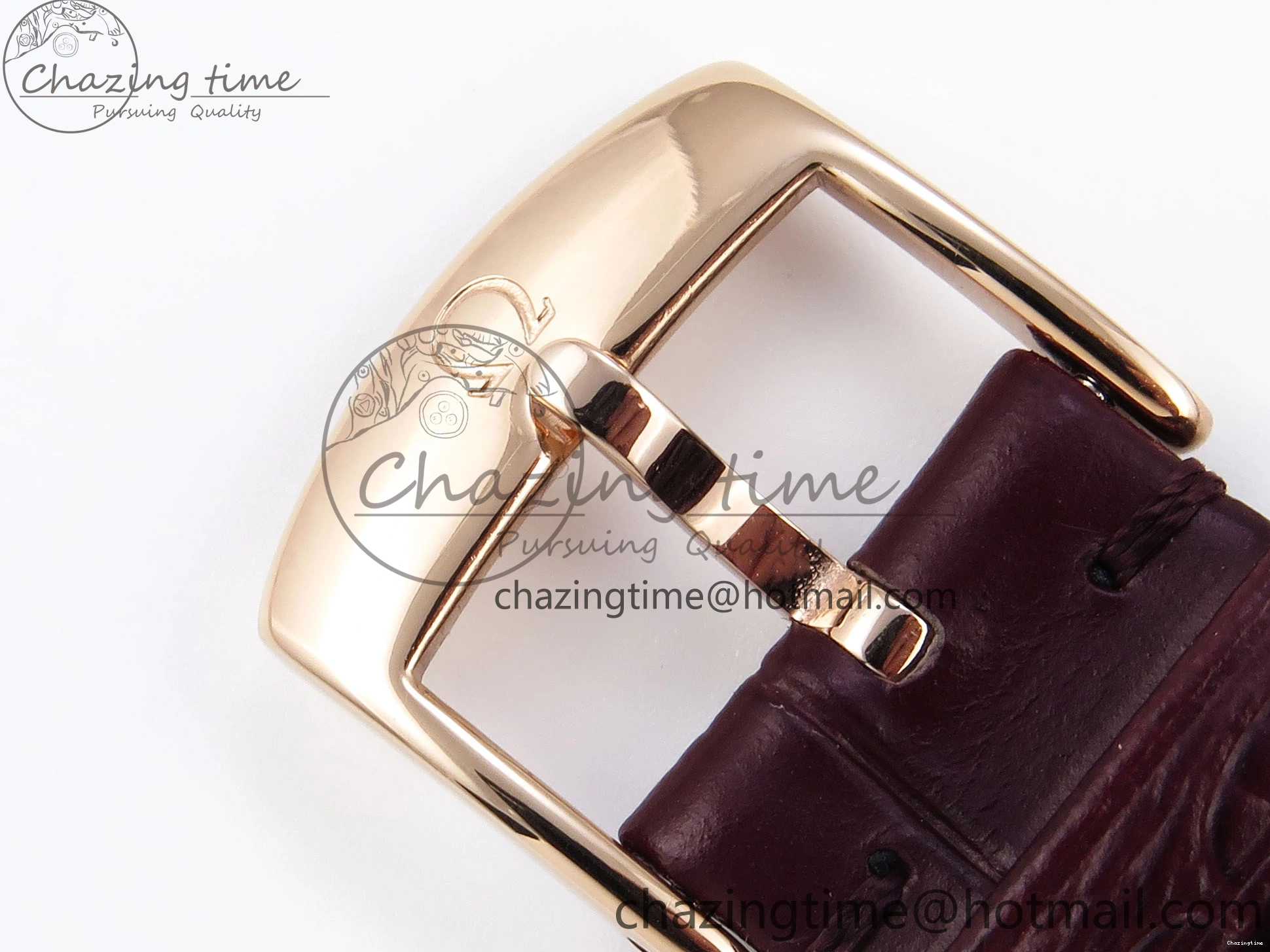 0416 QuickDry De Ville Date RG MKF 1:1 Best Edition Brown Textured Dial Diamonds Marker on Brown Leather Strap A 7747